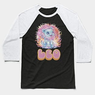 Cosmic Leo Kawaii Lion Zodiac Sign Anime Birthday Baseball T-Shirt